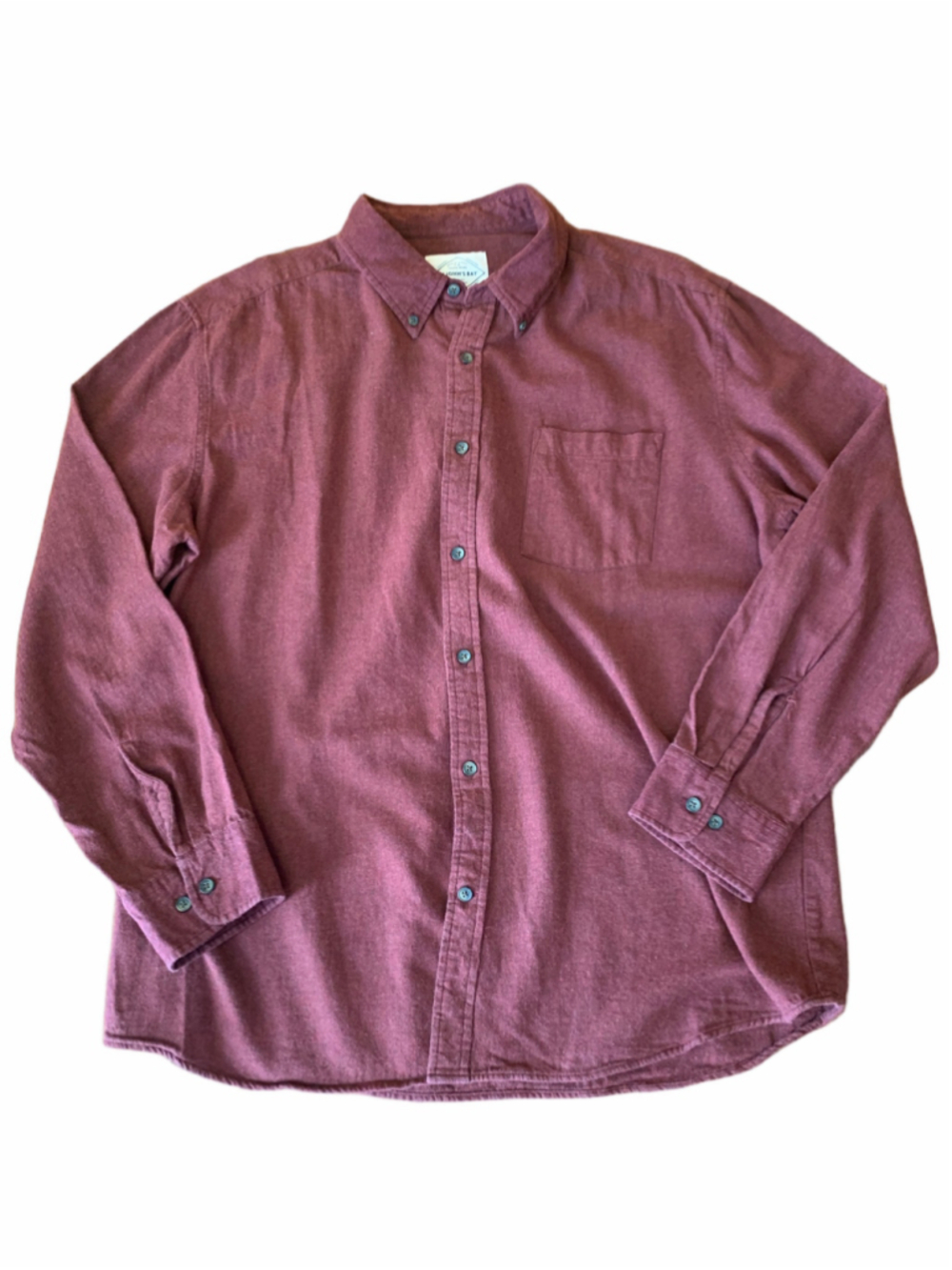Men's St. John's Bay Casual Button Down Shirt XL Maroon